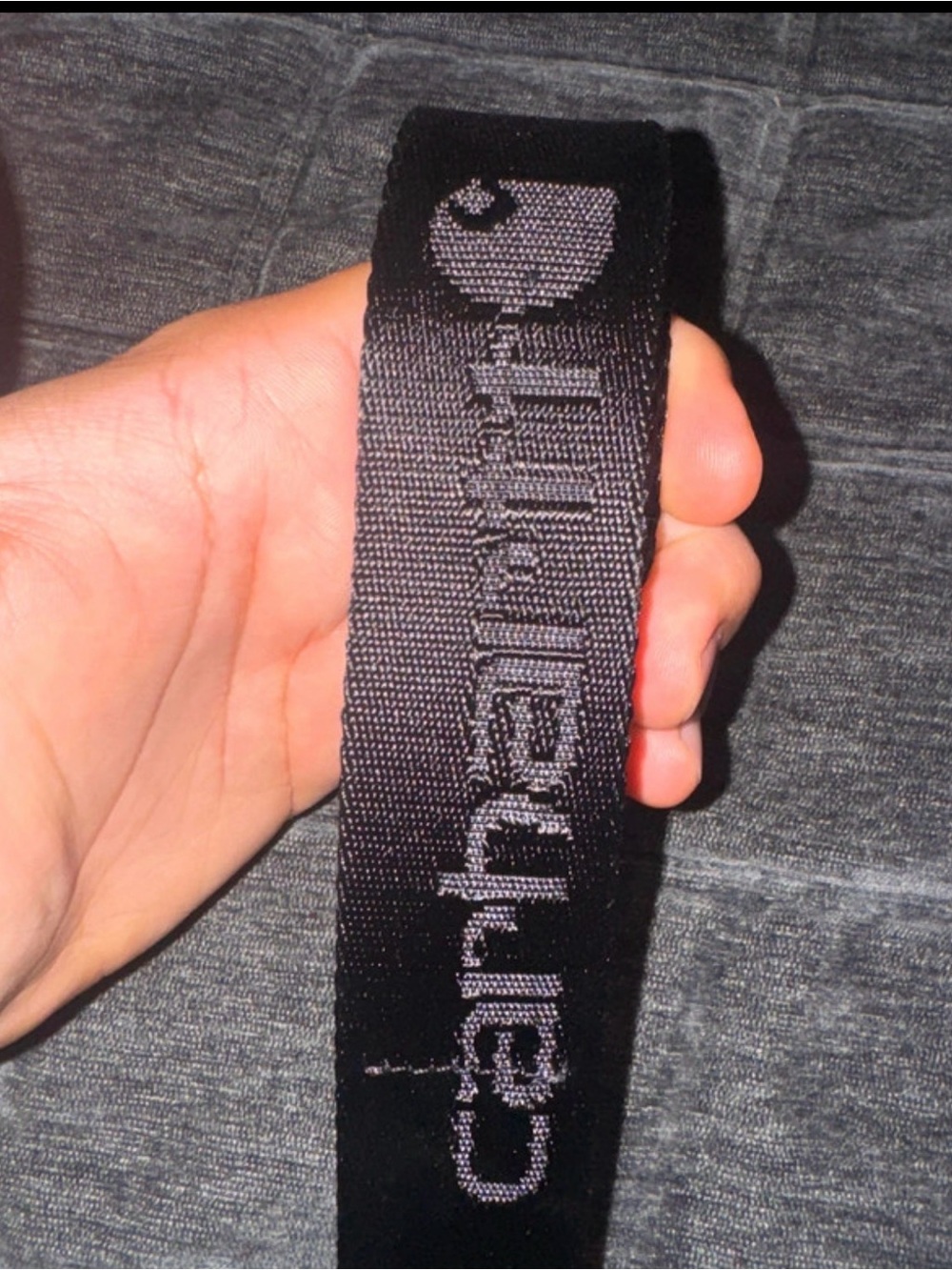Carhartt Black Branded Webbing Wrist Strap